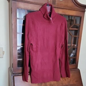 Chadwicks Womens Burgundy Turtleneck Sweater